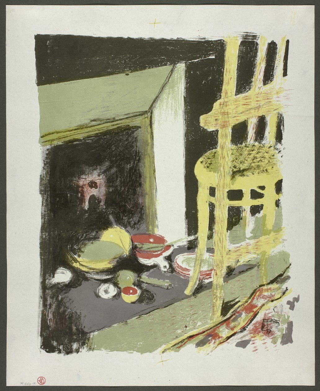 De haard, plaat acht uit Landschappen en interieurs door Édouard Jean Vuillard