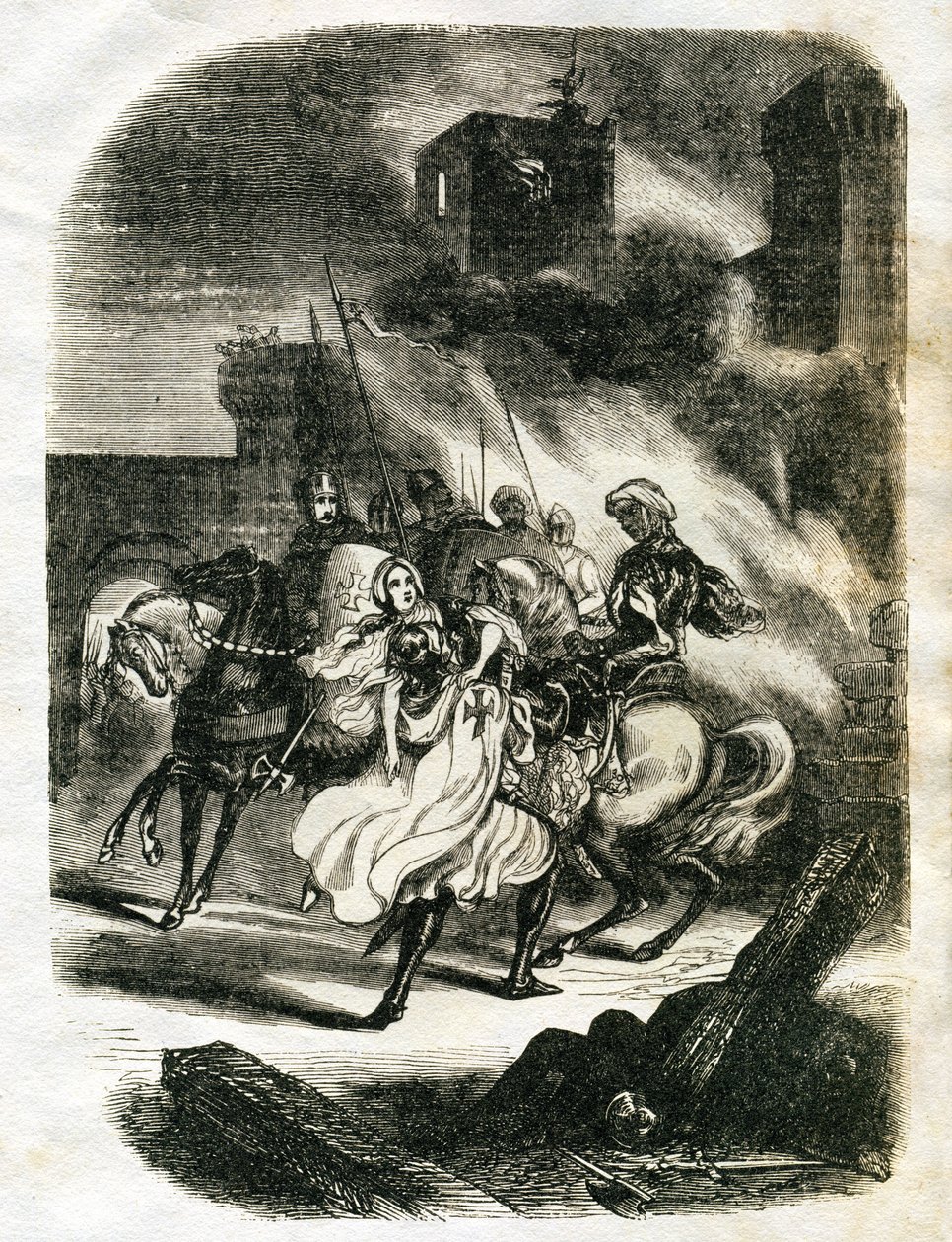 Illustratie voor Ivanhoe (ets) door Edouard & Lix Theodore (1830-1897) Frere