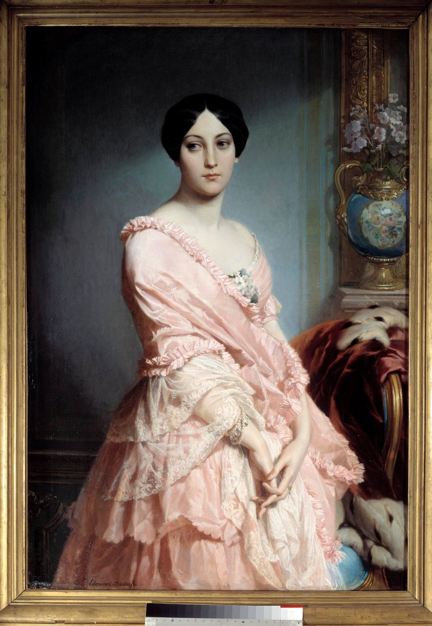 Portret van Madame F. door Edouard Louis Dubufe