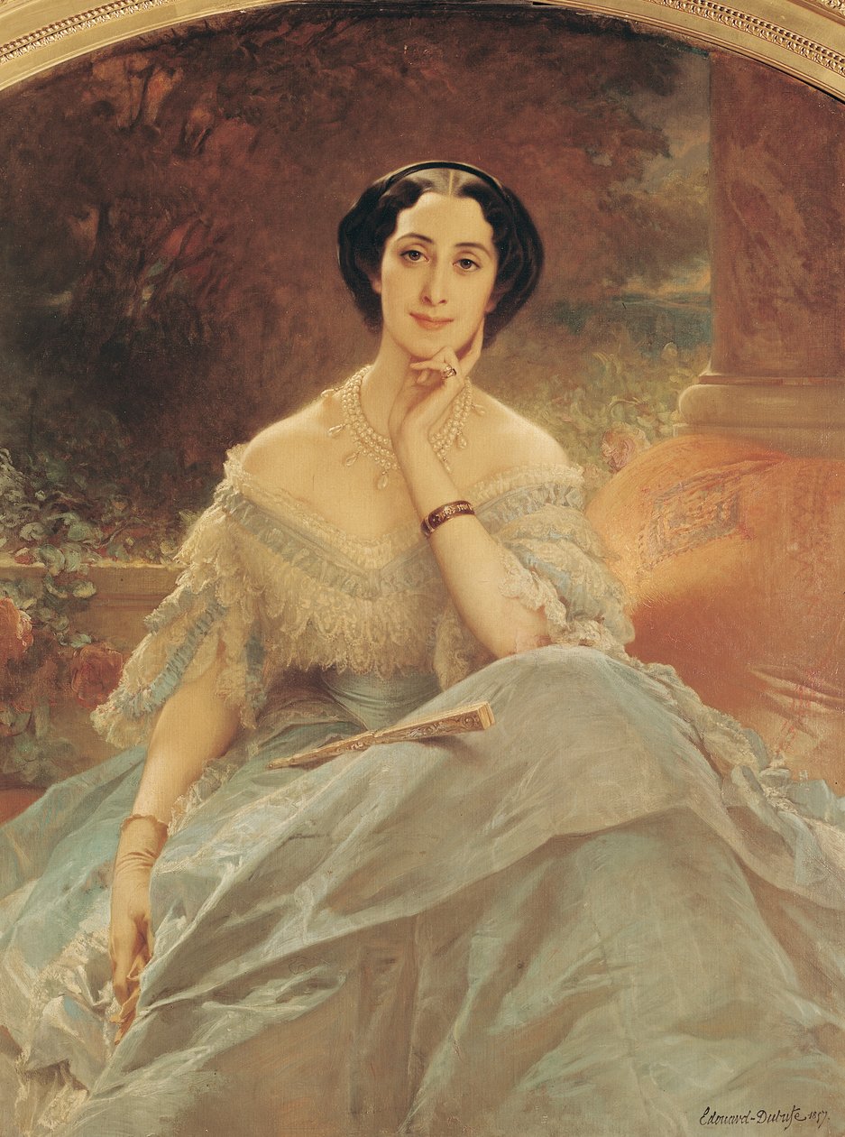 Portret van de Gravin van Hallez-Claparede, 1857 door Edouard Louis Dubufe