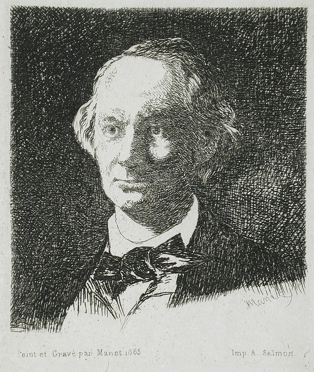 Baudelaire van voren gezien door Édouard Manet