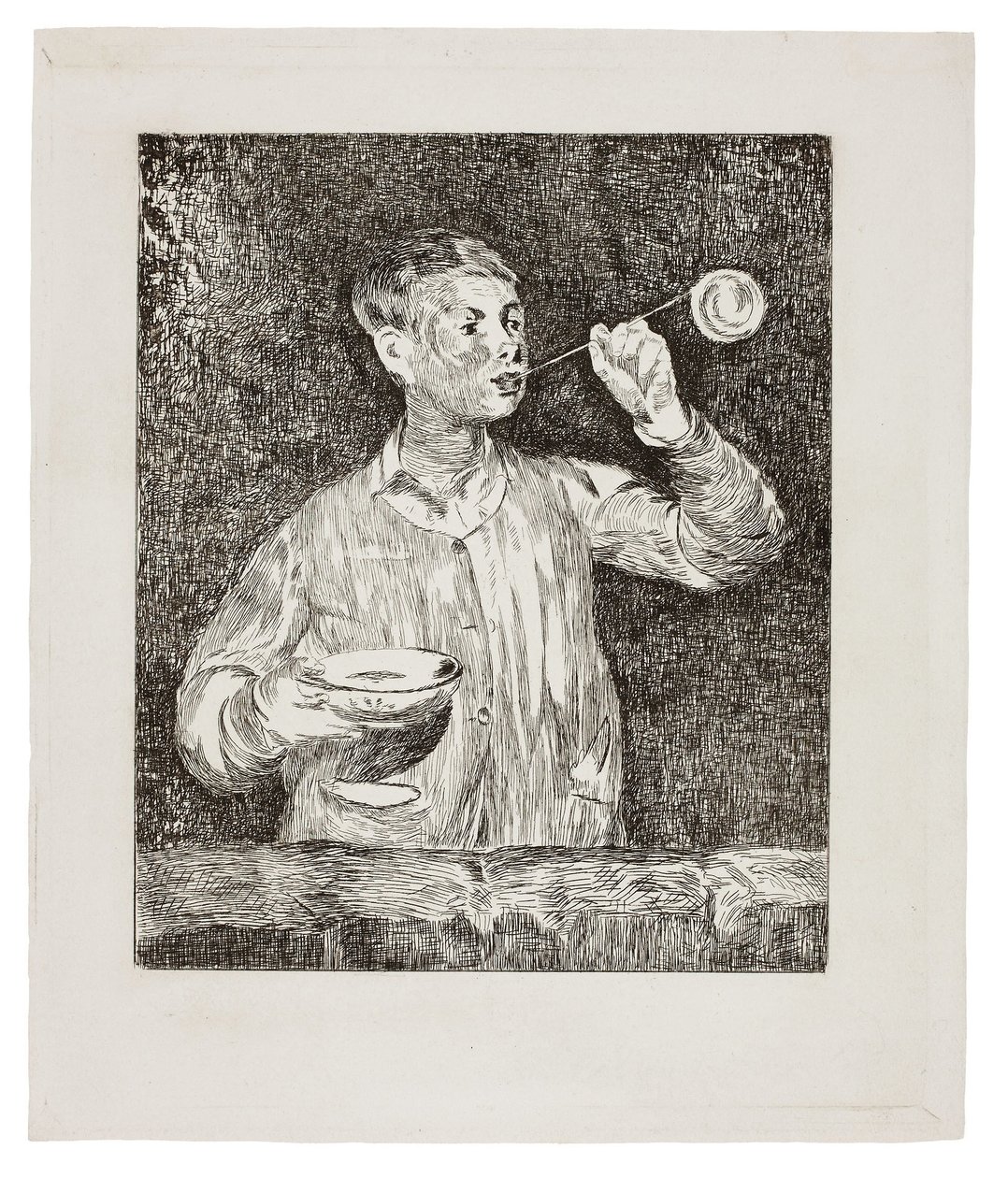Jongen die Zeepbellen Blaast door Édouard Manet