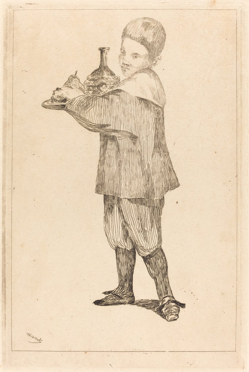 Kind met een dienblad door Édouard Manet