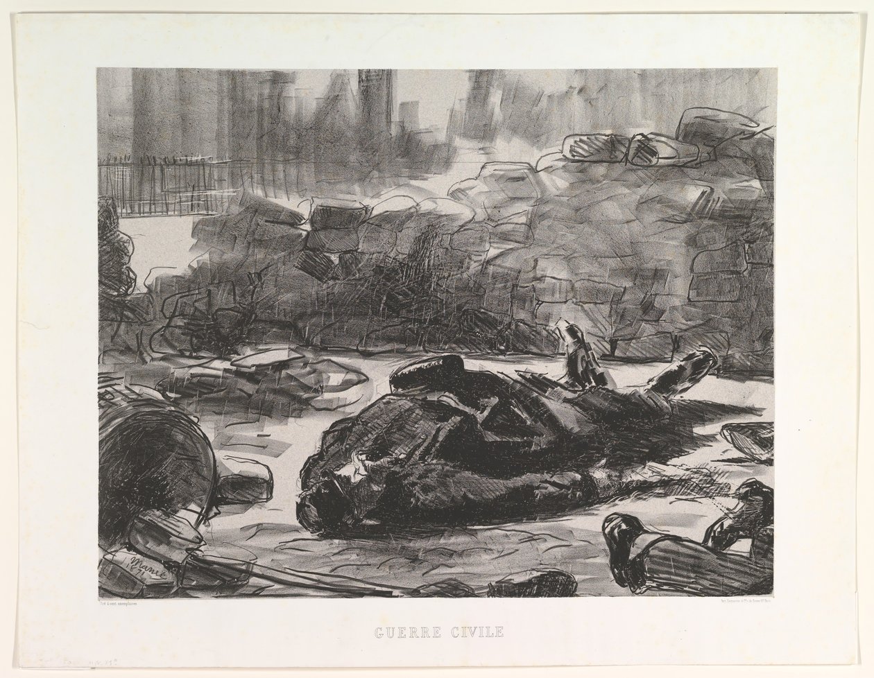 Burgeroorlog Guerre Civile, 1871-73, gepubliceerd 1874 door Édouard Manet