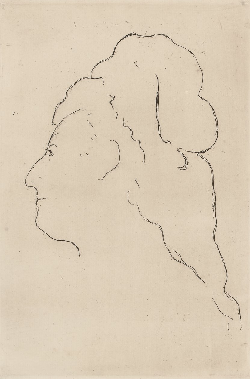 Eva Gonzales, profiel naar links gedraaid, 1870 door Édouard Manet