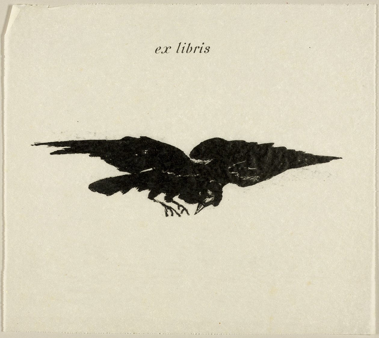 Vliegende raaf: ex libris, uit De Raaf (Le Corbeau) door Édouard Manet