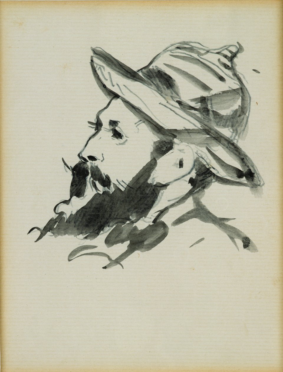 Hoofd van een Man (Claude Monet) door Édouard Manet