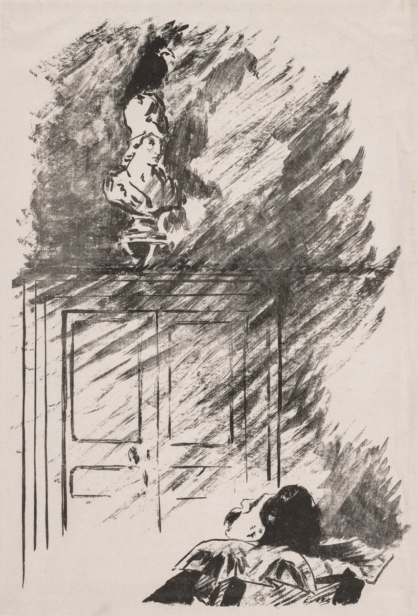 Illustratie voor De Raaf van Edgar Allan Poe door Édouard Manet