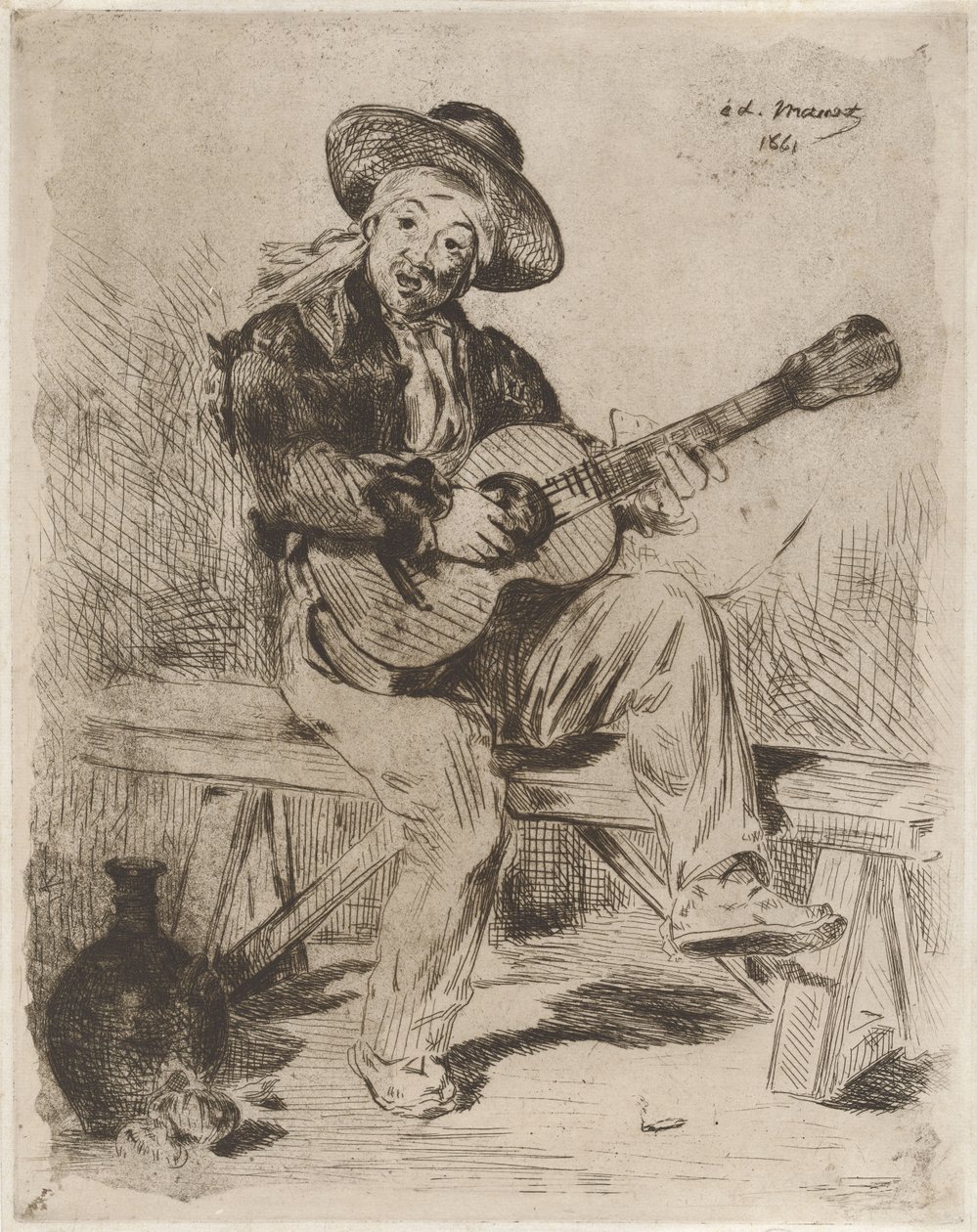 Le chanteur espagnol, of Le guitarero (De Spaanse zanger, of De gitarist) door Édouard Manet