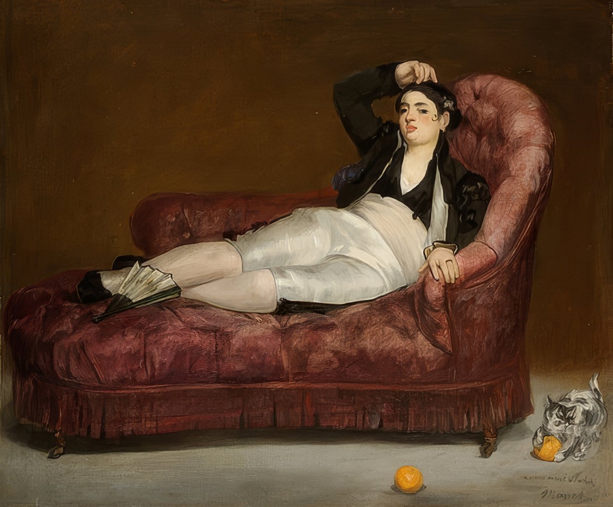 Liggende jonge vrouw in Spaans kostuum door Édouard Manet