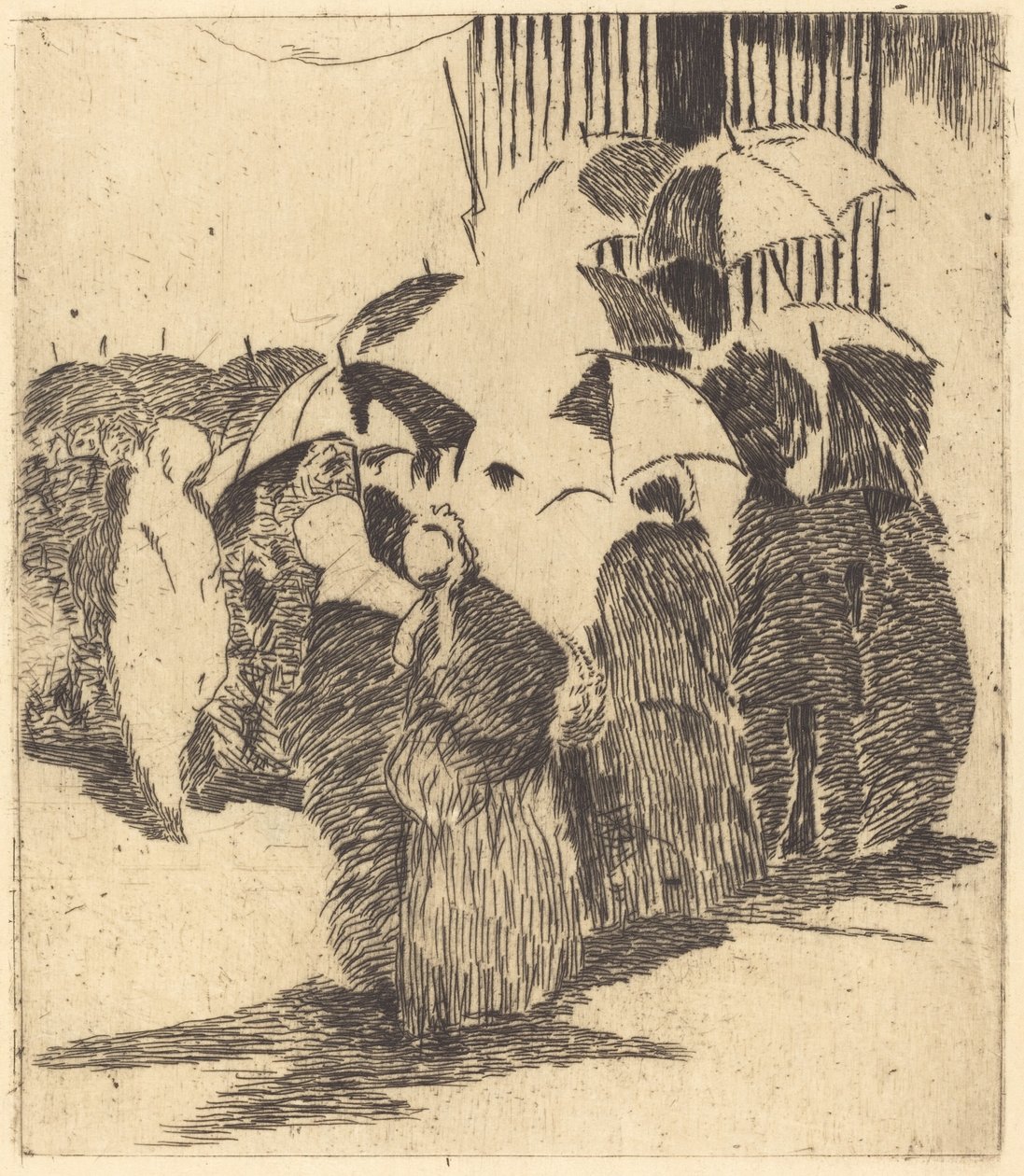 Rij voor de slagerij (Queue devant la boucherie) door Édouard Manet