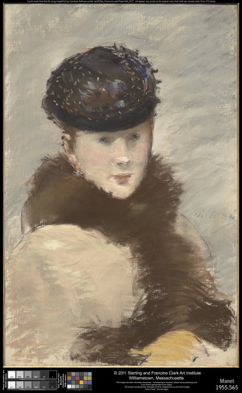 Méry Laurent met een klein koksmutsje op door Édouard Manet