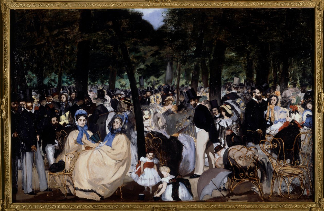 Muziek in de Tuilerieën door Édouard Manet