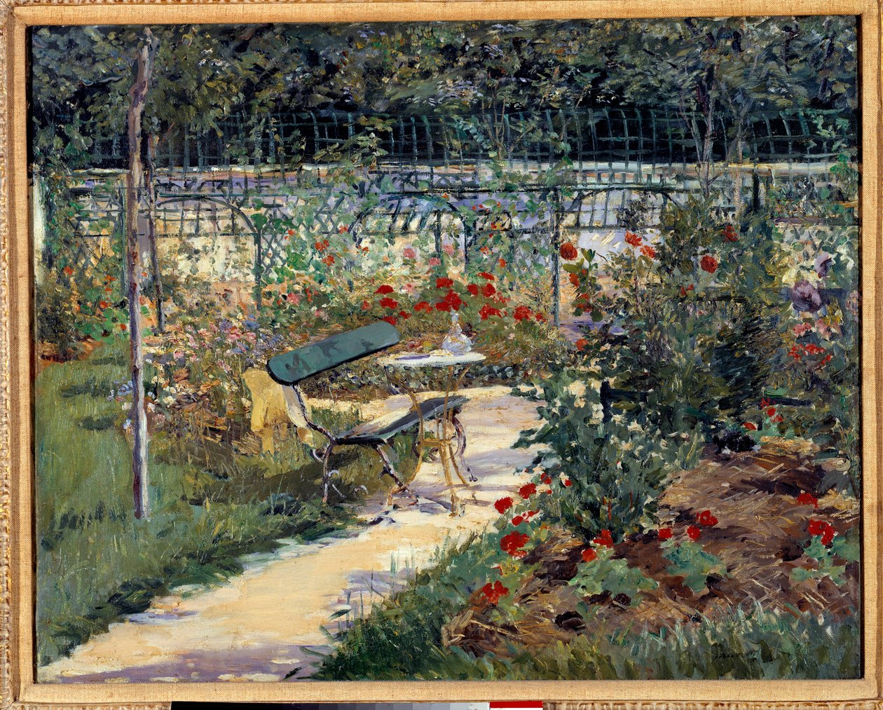 Mijn tuin, de bank door Édouard Manet