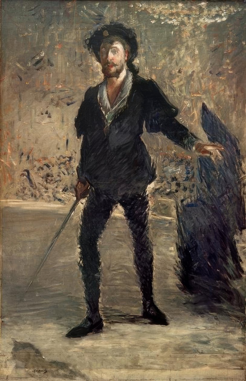 Portret van Faure in de rol van Hamlet door Édouard Manet