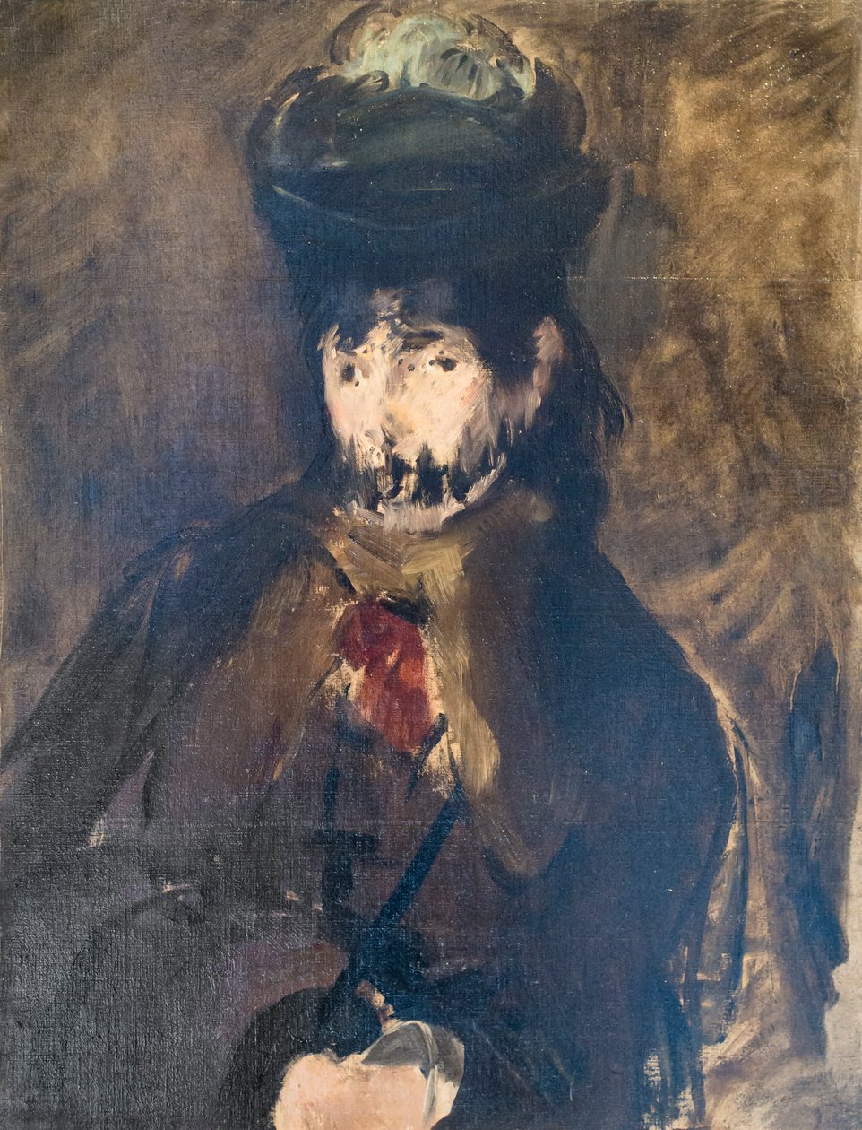 Portret van Berthe Morisot met een sluier door Édouard Manet