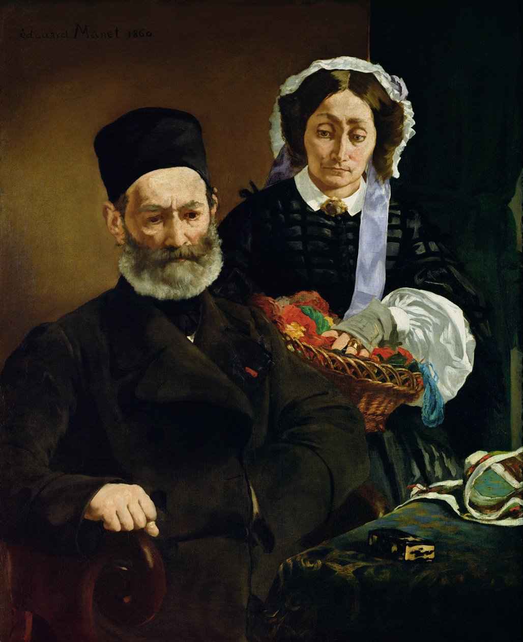 Portret van Monsieur en Madame Auguste Manet door Édouard Manet