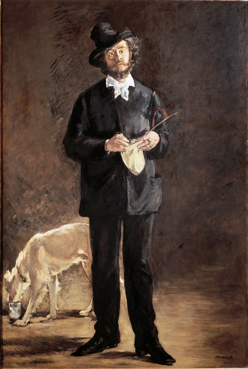 Portret van de dichter, schilder en beeldhouwer Gilbert-Marcellin Desboutin door Édouard Manet