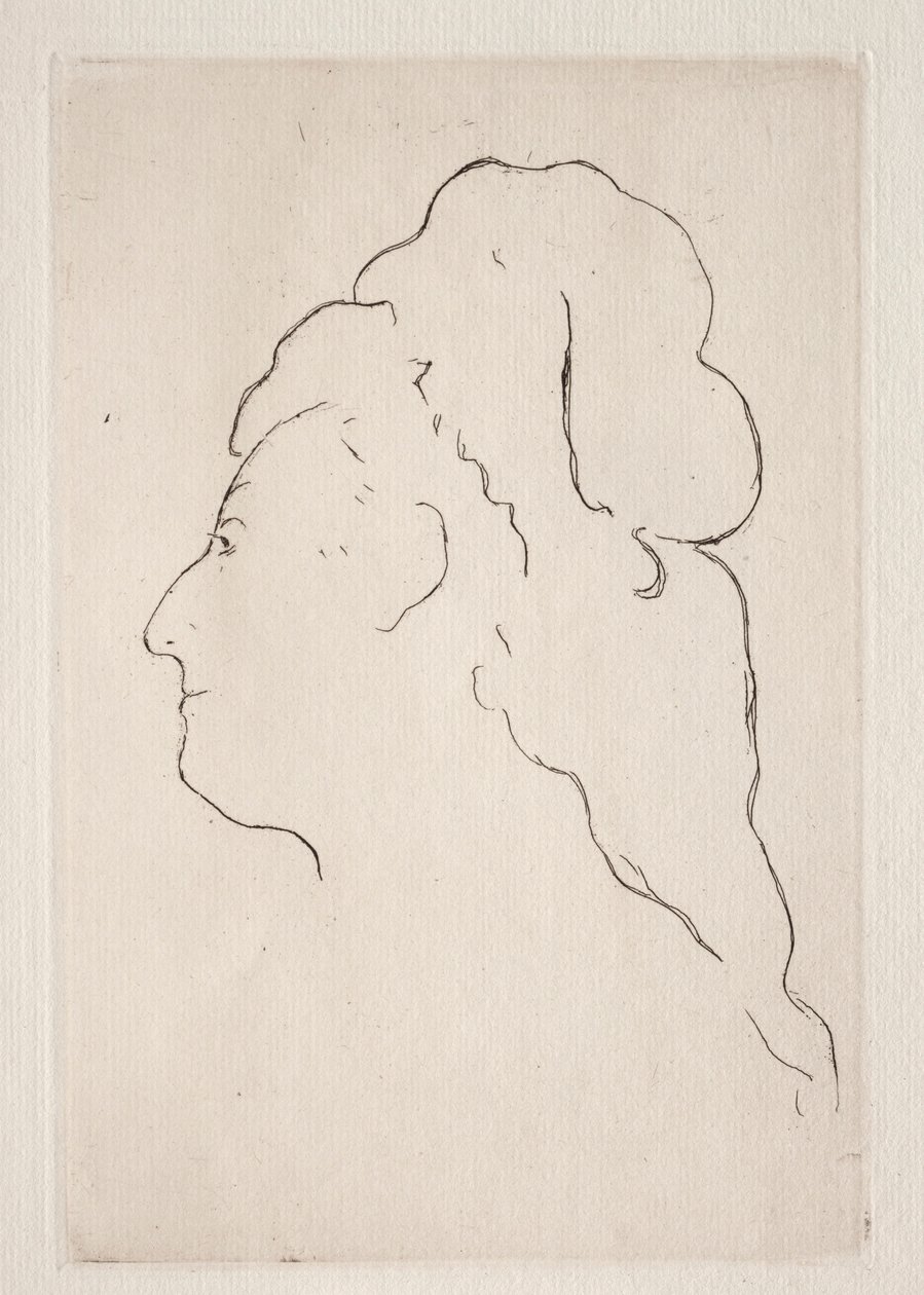 Profiel van Eva Gonzales naar links gedraaid, ca. 1869 door Édouard Manet
