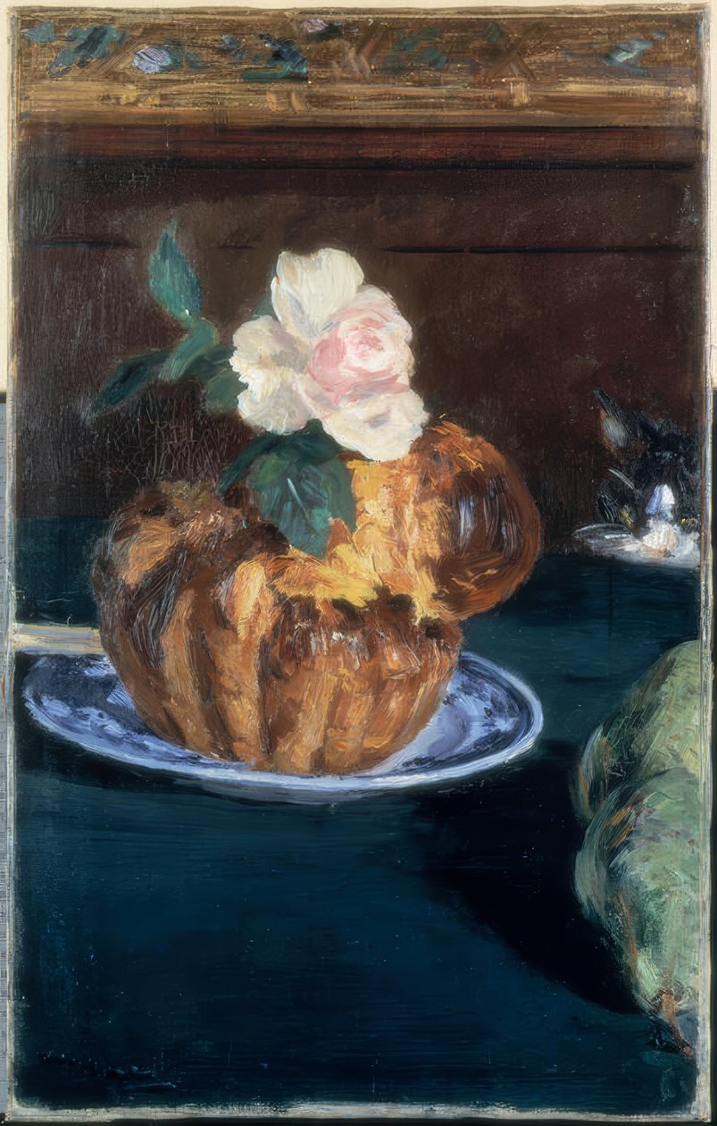 Stilleven met brioche door Édouard Manet