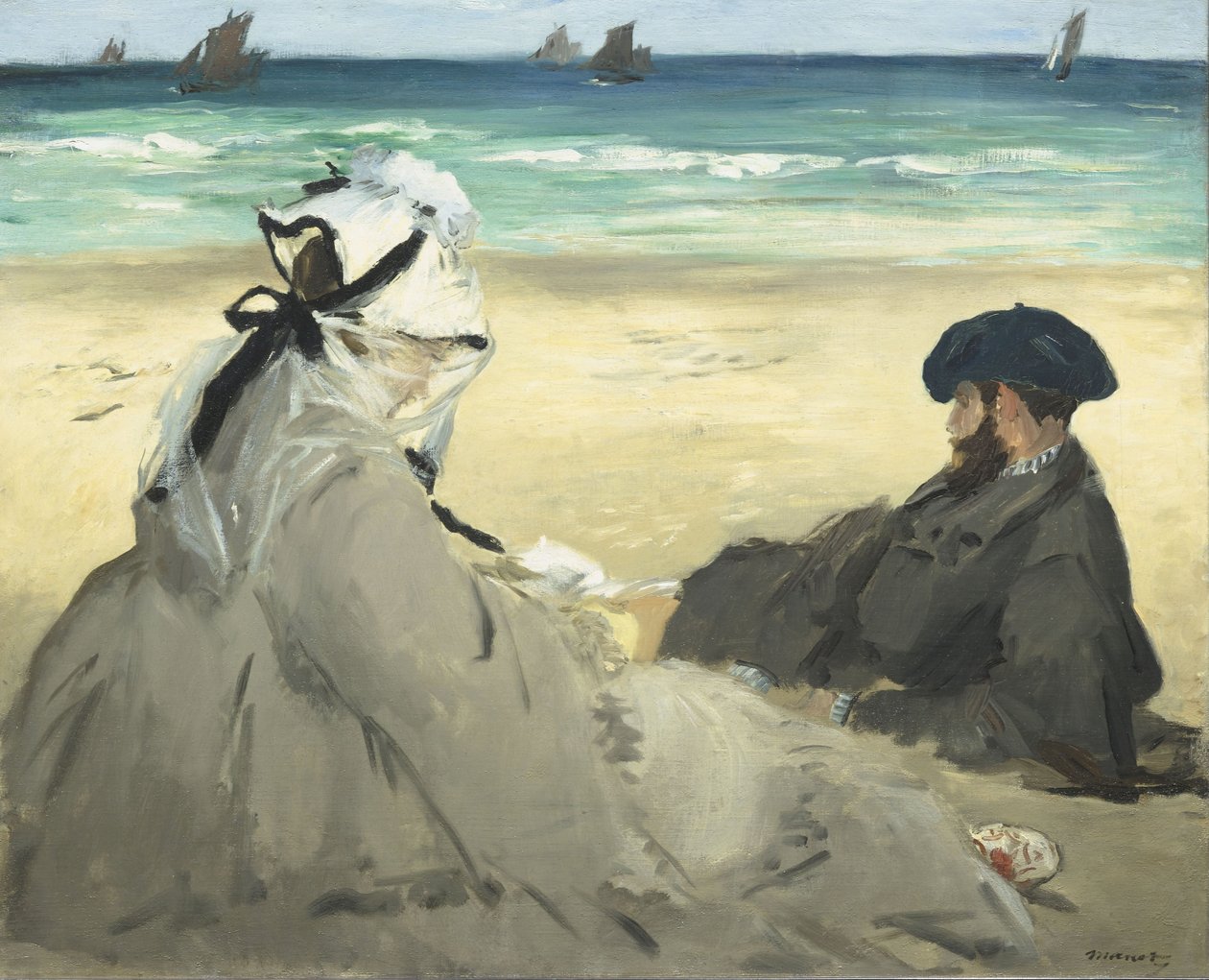 Op het strand door Édouard Manet