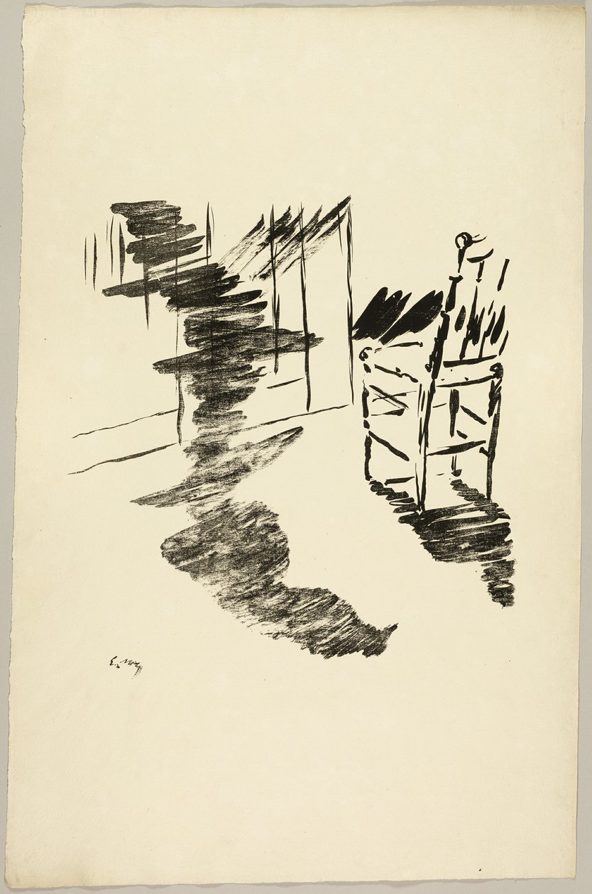 De stoel ("Die schaduw die op de vloer zweeft..."), uit De Raaf (Le Corbeau) door Édouard Manet