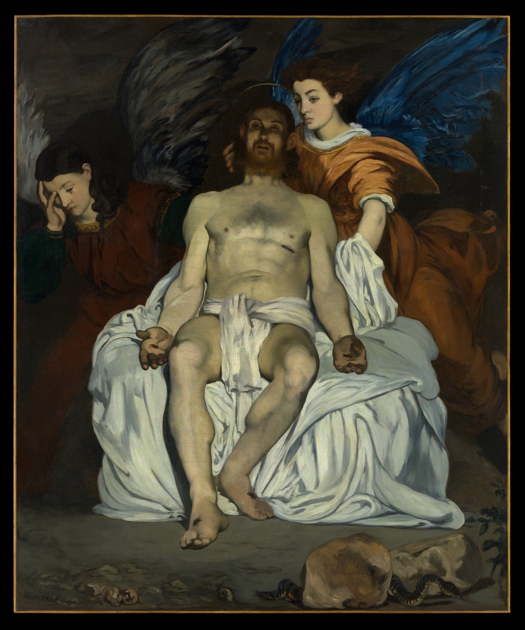 De dode Christus met engelen door Édouard Manet