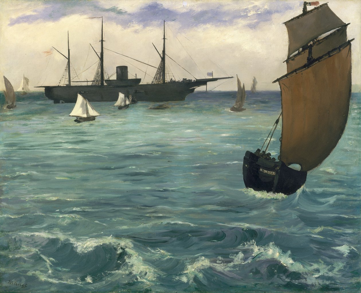 De Kearsarge in Boulogne, 1864 door Édouard Manet