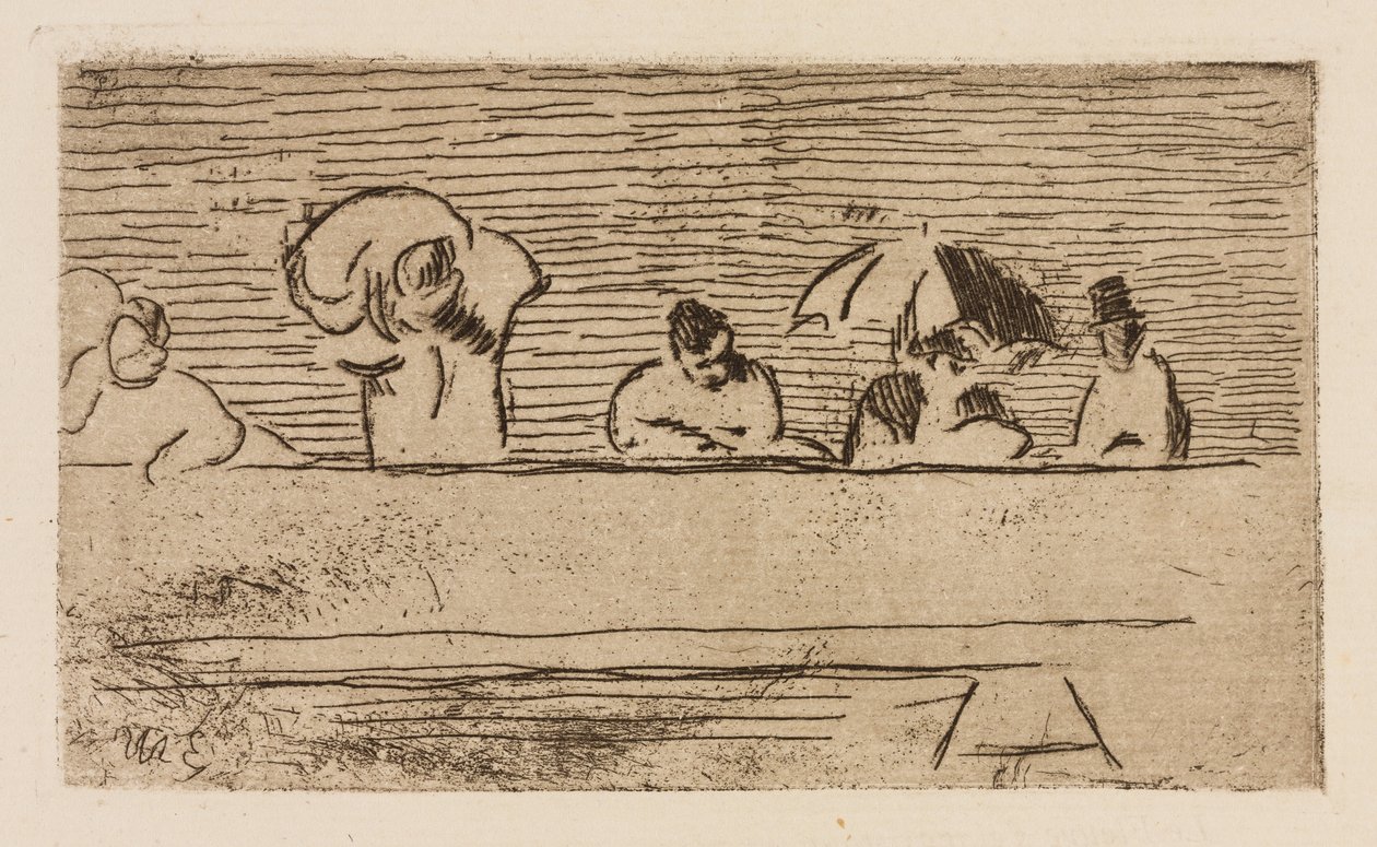 De borstwering van de brug, plaat 5 uit Le Fleuve door Édouard Manet