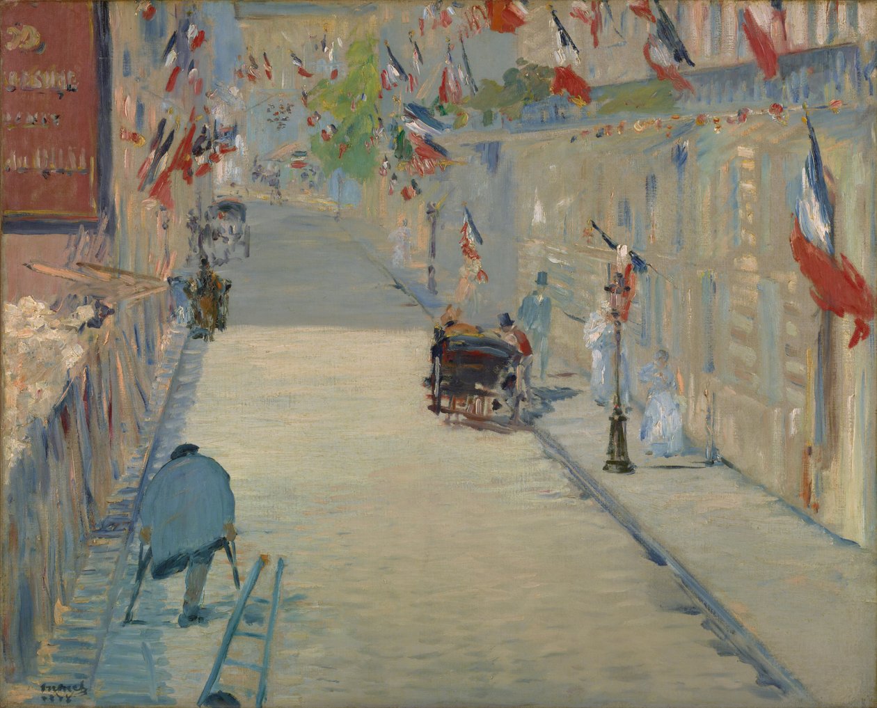 De Rue Mosnier met vlaggen, 1878 door Édouard Manet