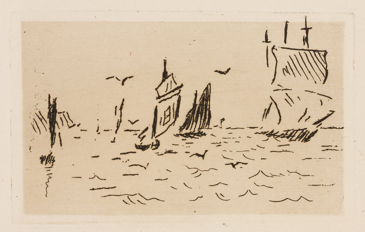 De zee, plaat 7 uit Le Fleuve door Édouard Manet