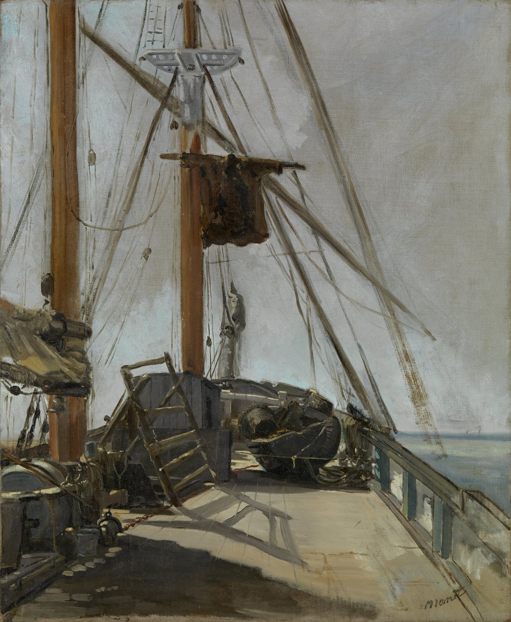 Het scheepsdek door Édouard Manet