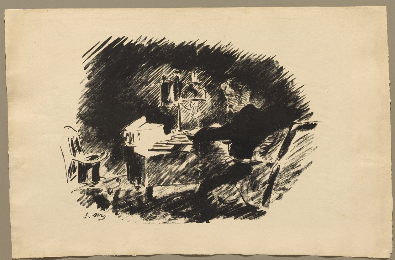 Onder de lamp door Édouard Manet