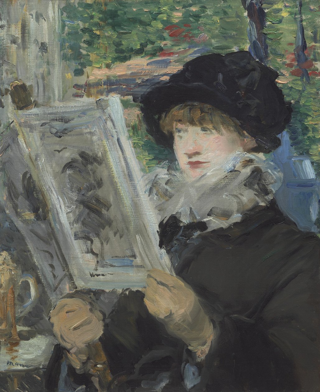 Vrouw die leest, 1879-80 door Édouard Manet