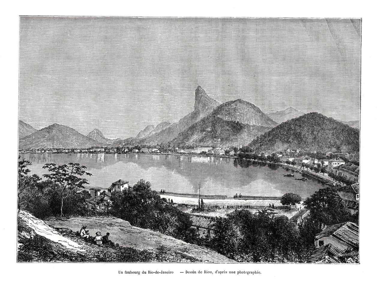 Een buitenwijk van Rio de Janeiro, Brazilië, 19e eeuw door Edouard Riou