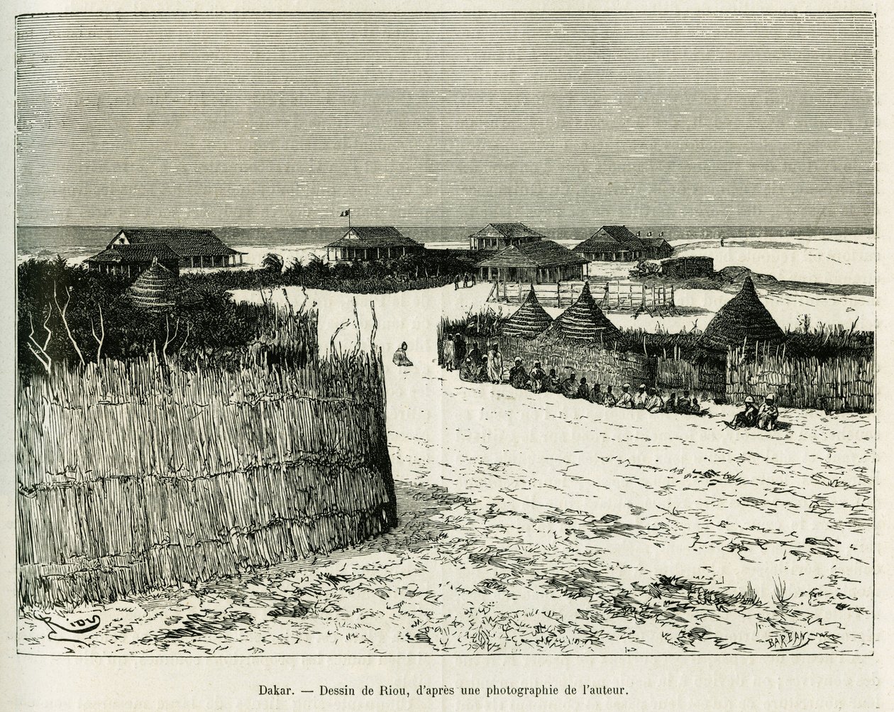 Dakar. Gravure door Riou ter illustratie van het verhaal 