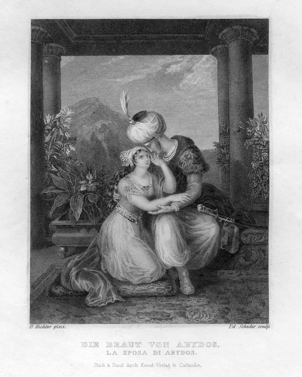 De Bruid van Abydos, c. 1833 door Edouard Schuler