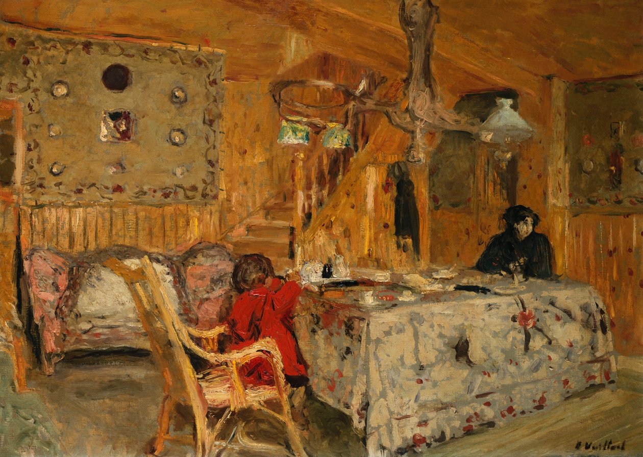 Denise Natanson en Marcelle Aron bij het Zomerhuis, Villerville, Normandië, ca. 1910 door Edouard Vuillard