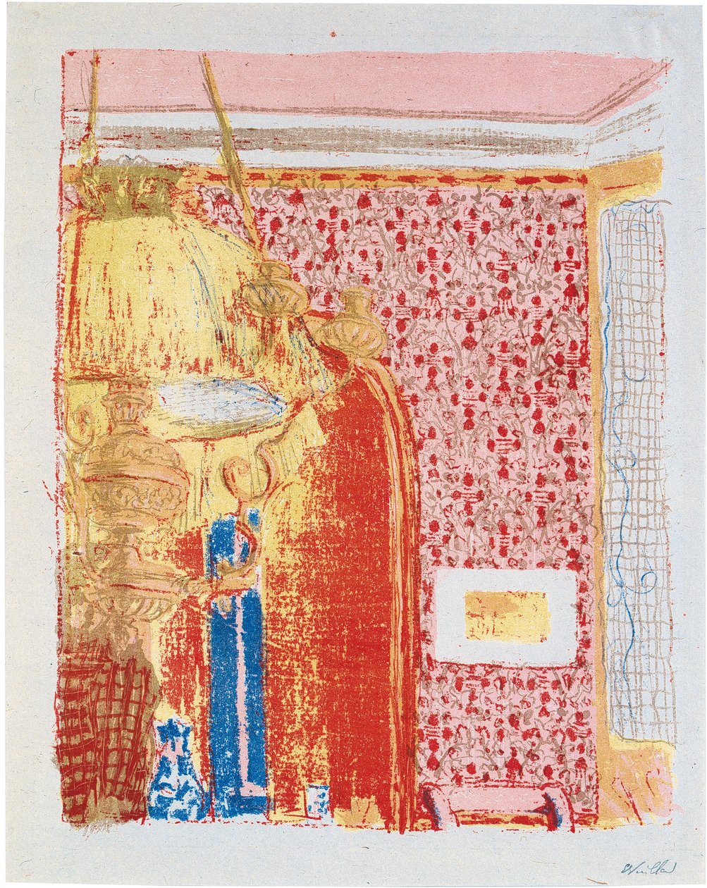 Interieur mit rosa Vorhängen II door Edouard Vuillard