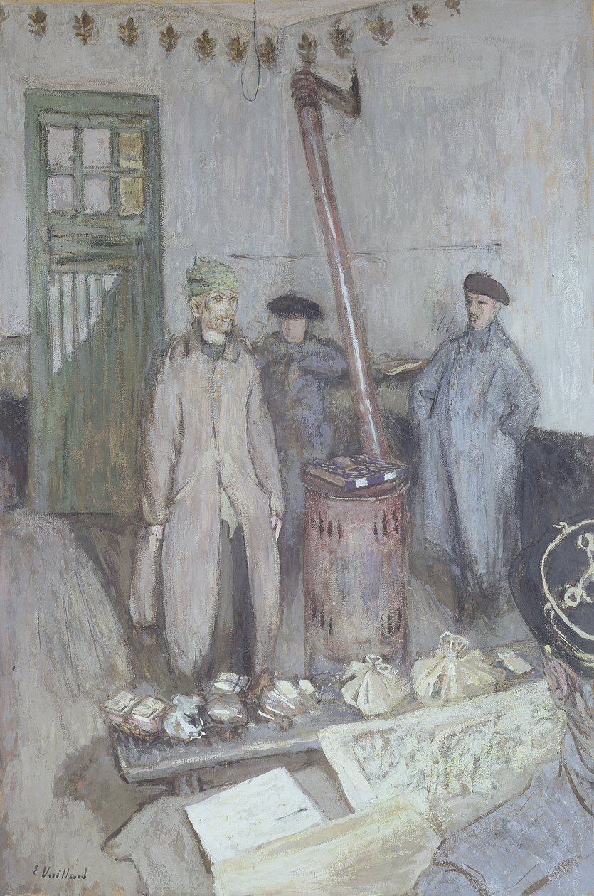 Ondervraging van een Duitse gevangene door een Franse officier, 1917 door Edouard Vuillard