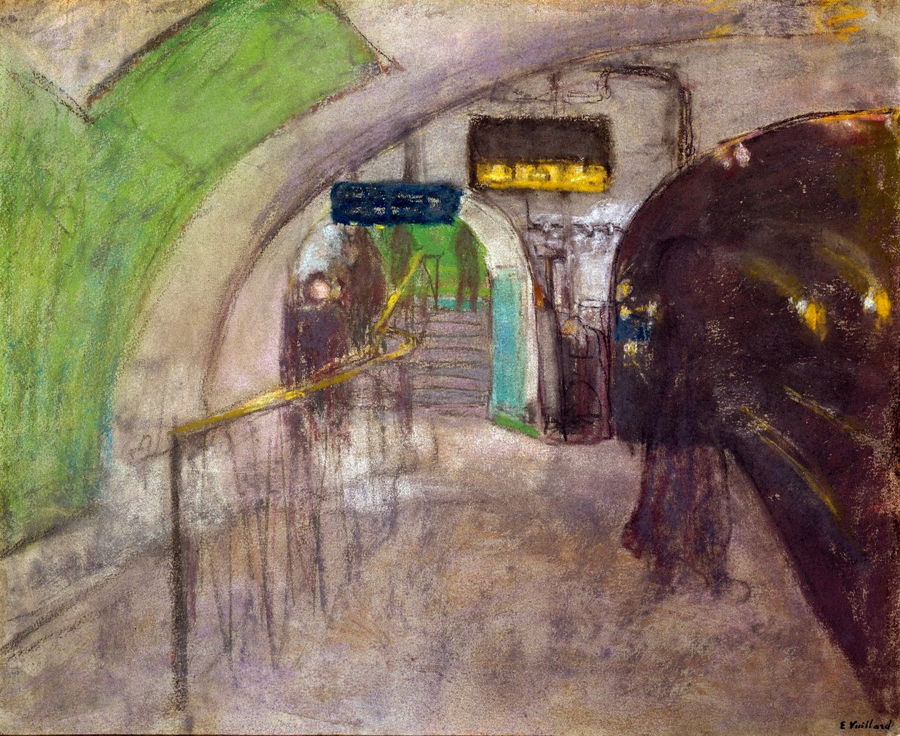 Metrostation Uitzicht op de perrons in de ondergrondse, 20e eeuw door Edouard Vuillard