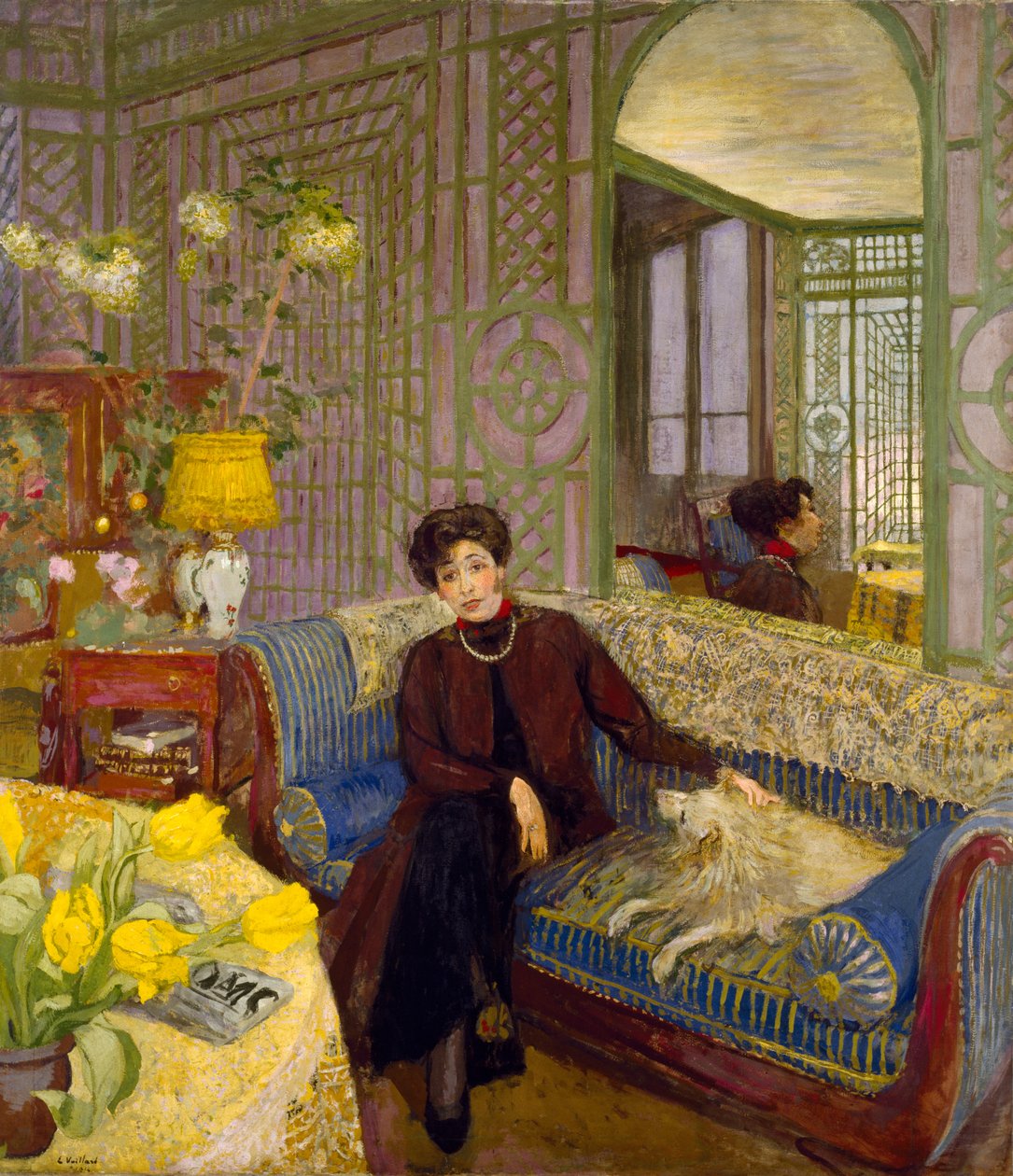 Portret van Marcelle Aron, vrouw van Tristan Bernard (1866-1947) 1914 door Edouard Vuillard