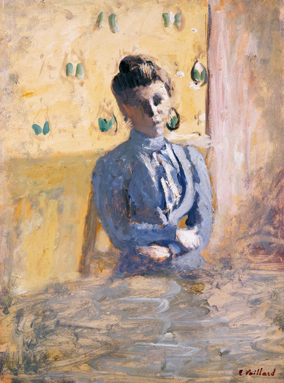 Zittende vrouw in blauw, ca. 1899 door Edouard Vuillard