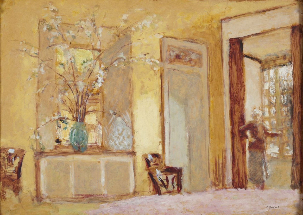 Vrouw in een interieur, Madame Hessel in Les Clayes door Edouard Vuillard