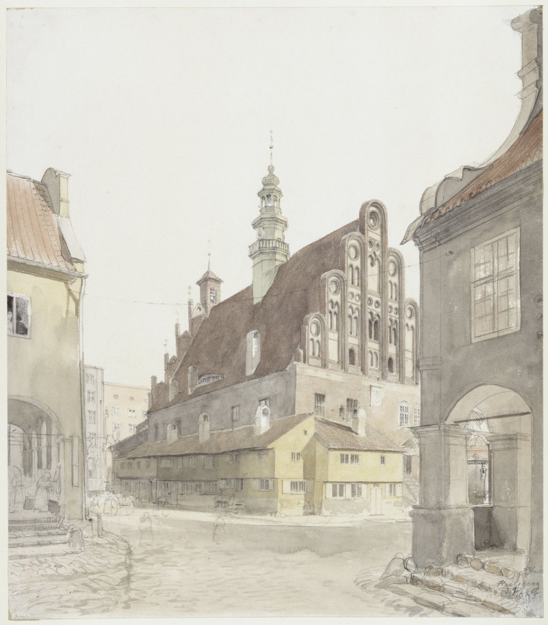 Het stadhuis in Heilsberg door Eduard Gaertner