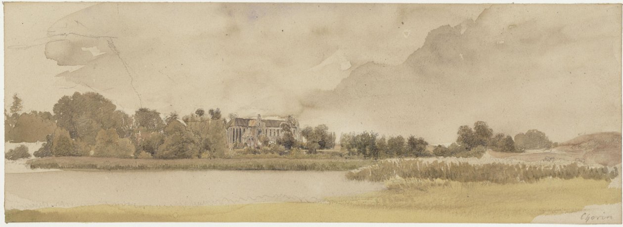 De Amtssee en het klooster van Chorin door Eduard Gaertner