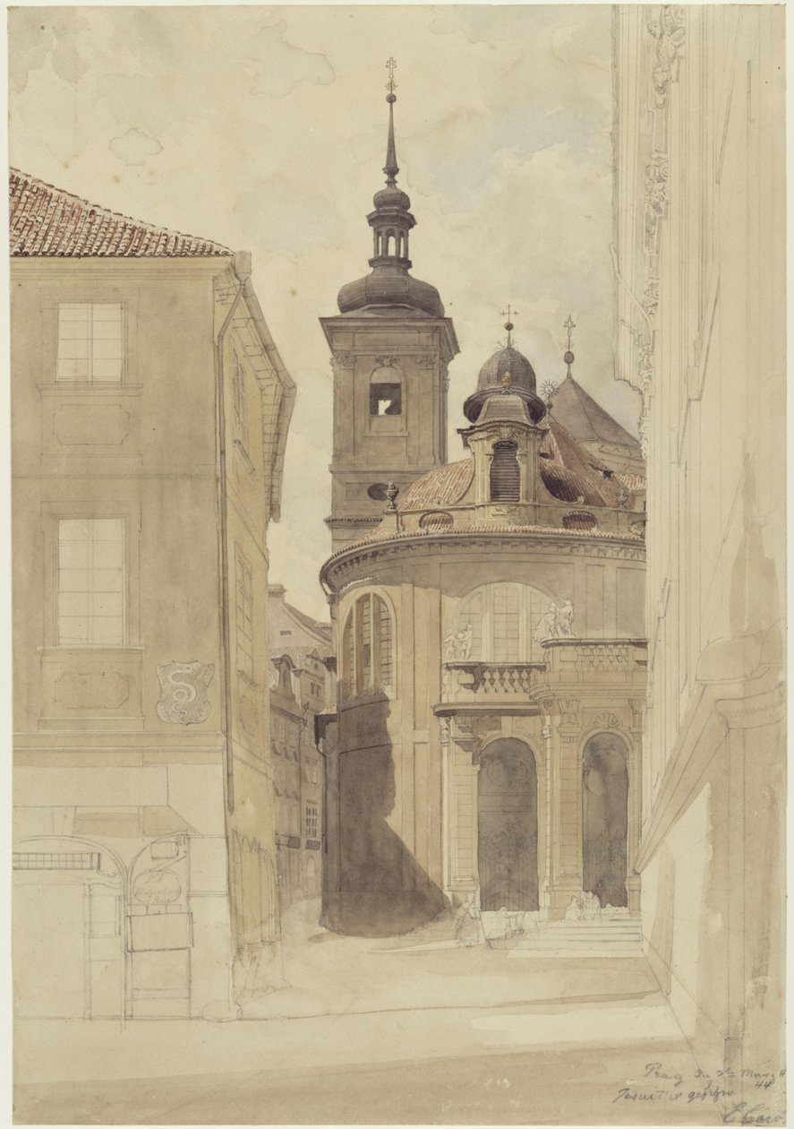 De jezuïetenkerk in Praag door Eduard Gaertner