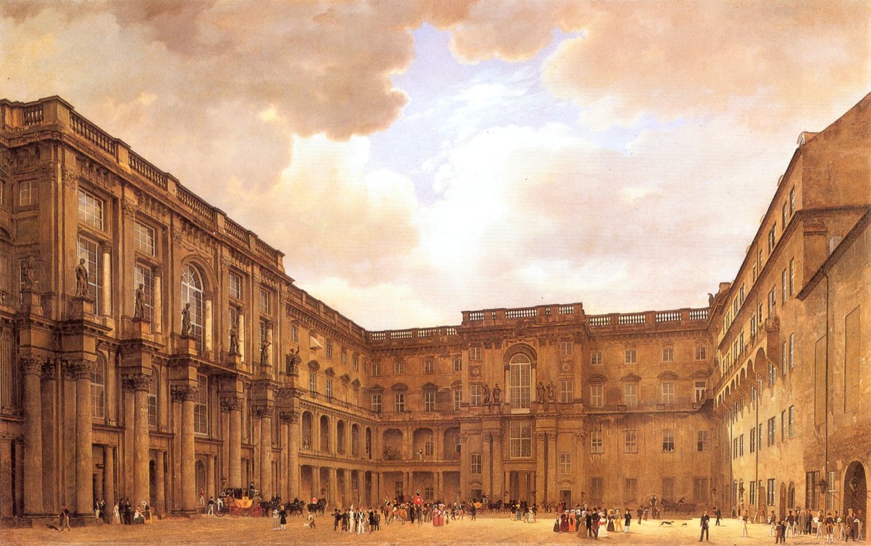 Duits: Schlüterhof im Berliner Schloss
Russisch: Schlüterhof im Berliner Schloss door Eduard Gaertner