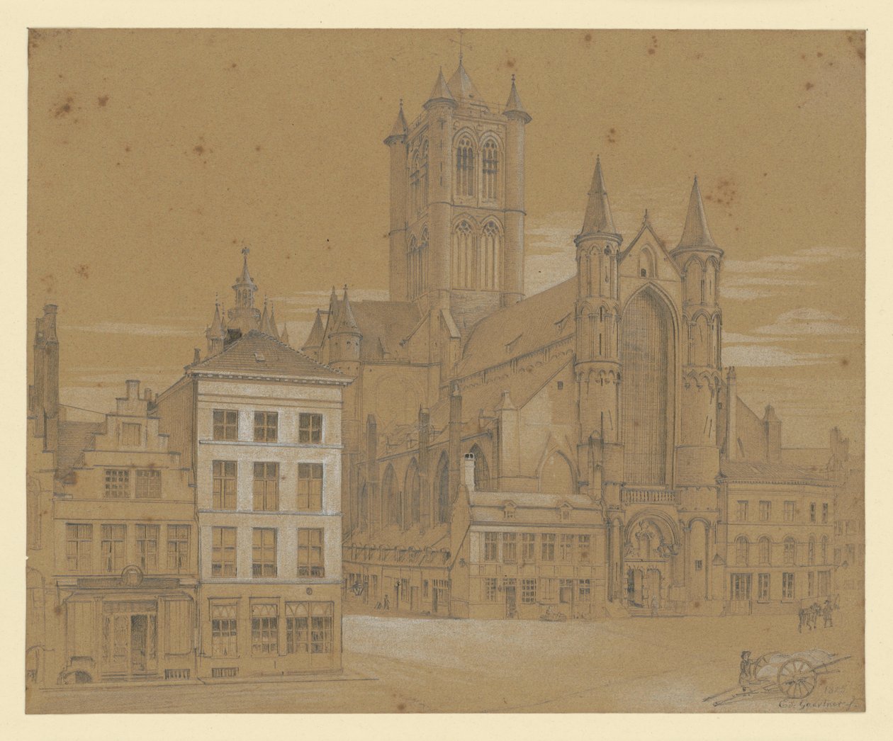 Sint-Niklaaskerk in Gent door Eduard Gaertner
