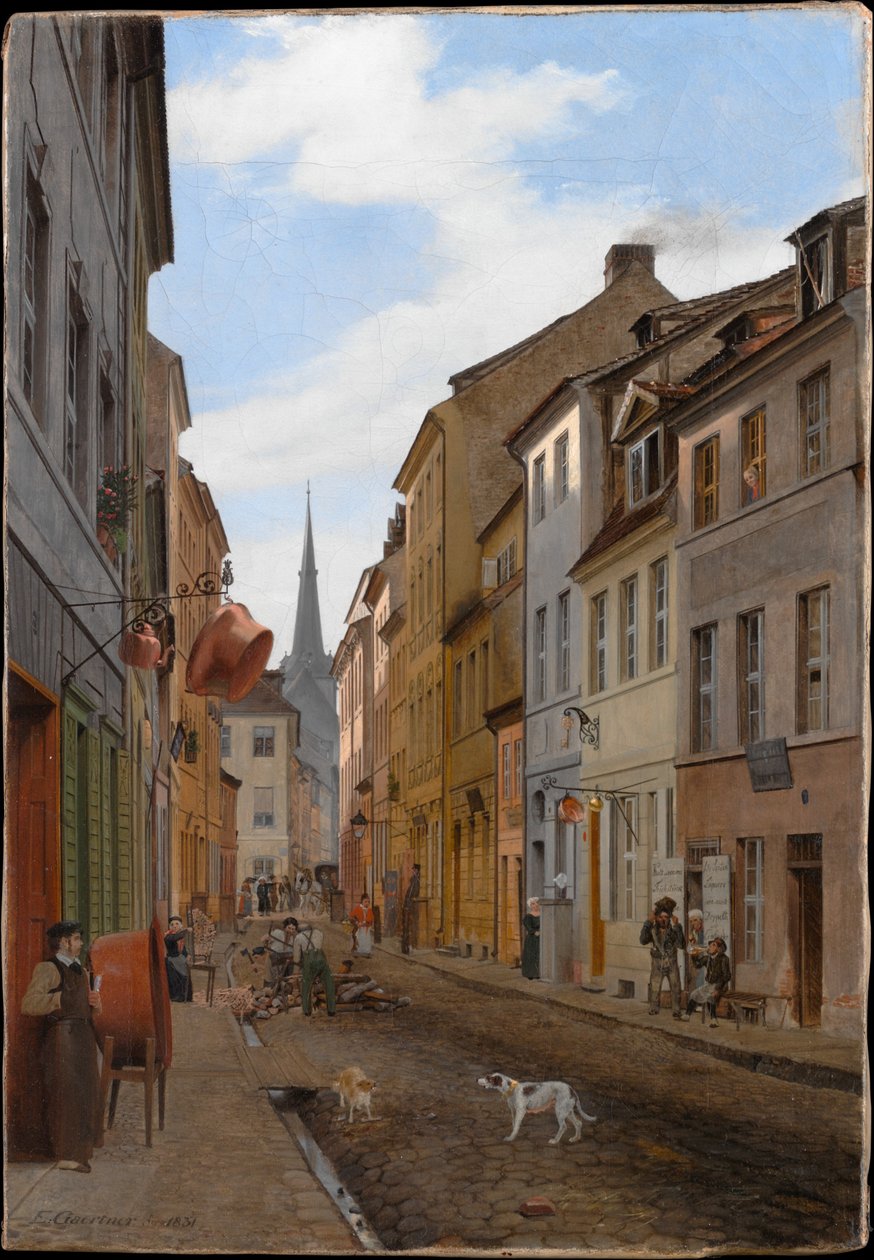 Parochialstrasse in Berlijn door Eduard Gaertner